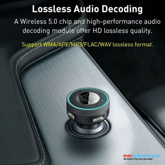 Baseus Enjoy Car Wireless MP3 Charger (Wireless 5.0+5V/3.4A) Black